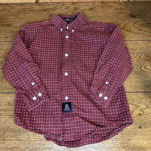 Vintage Kids Gap The Big Oxford Boys XS Button Up‎ Christmas Plaid 100% Cotton